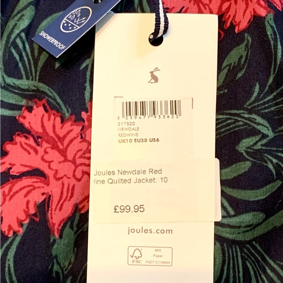 JOULES British Quilted Jacket Maroon w/Black Trim Zipper Snaps - Picture 12 of 14